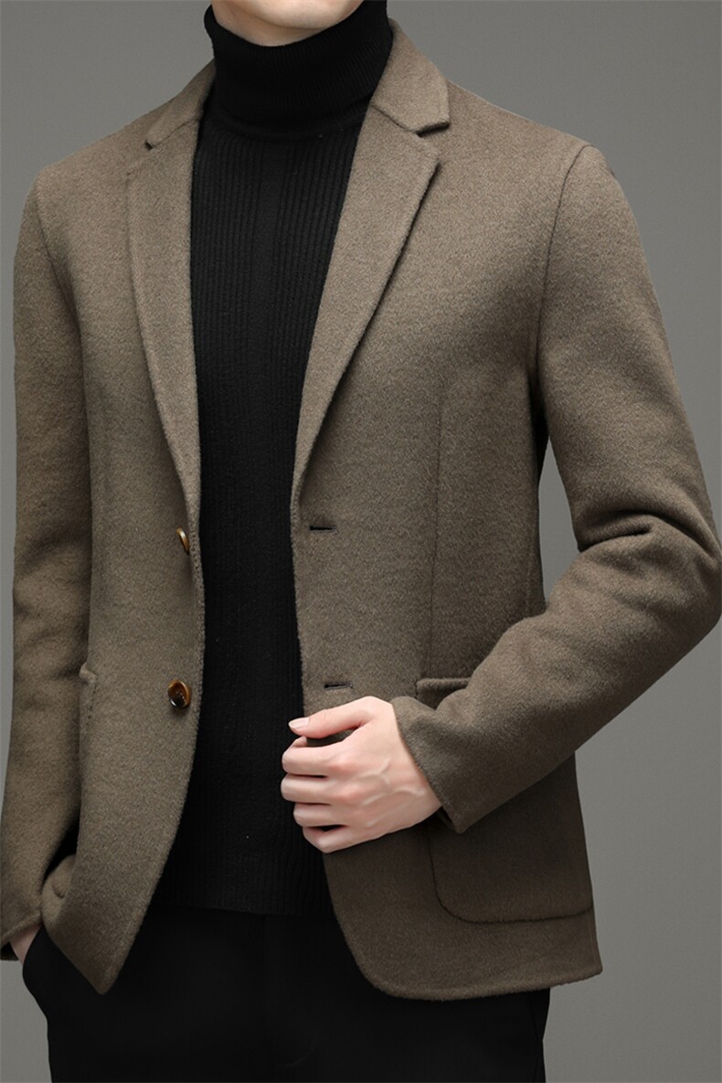 羊毛西服男冬季潮款休闲商务西服上衣中年男外套YLBX2120738-P315，男装西服，电商B212（原钱塘6029）