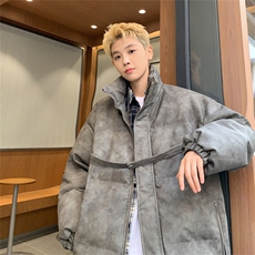 MY241-特105控168冬装美式立领机车皮棉服PU情侣棉衣面包服外套男，男装棉衣，电商B370