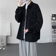 衬衫男春季新款港风宽松大码小香风长袖衬衣CS7002-P42，男装衬衫，星座214-3