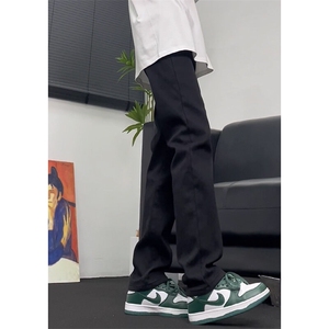 现货抖音品质黑色弹力修身直筒牛仔裤 量大价格还可谈!图片