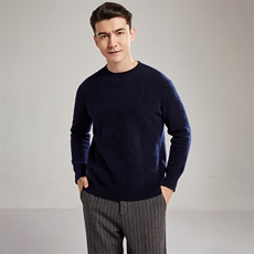 2024秋冬新款山羊绒男士圆领扭花羊绒衫男装，男装羊绒套衫，镁纯羊绒