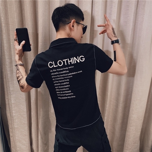 夏季款刺绣短袖T恤社会精神小伙潮男半袖POLO小衫C301B-PL02图片