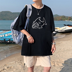 DX17041-P20纯棉短袖t恤男大码半袖打底衫宽松体恤衫港风，男装T恤，电商A040