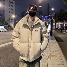 情侣冬装港风PU软皮棉服刺绣logo棉衣休闲加厚外套男G1103P128，男装棉衣，电商A339