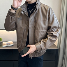 2023款免洗皮衣夹克店主风男潮流帅气复古高级感春秋PY2321-P155，男装夹克，电商A413