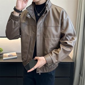 2023款免洗皮衣夹克店主风男潮流帅气复古高级感春秋PY2321-P155图片