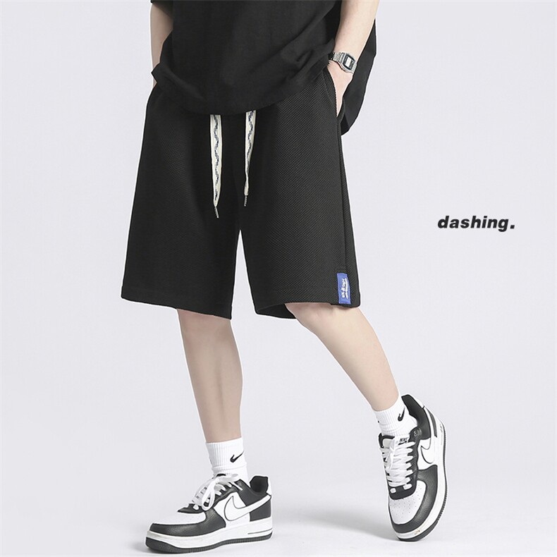2023夏季华夫格爱心肌理设计感短裤男日系大码休闲五分裤DK37-P38,男装休闲裤,电商A082