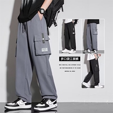 2024新款大码男工装多口袋裤子男士百搭束脚运动裤男生潮661/P34，男装工装外套，星座506