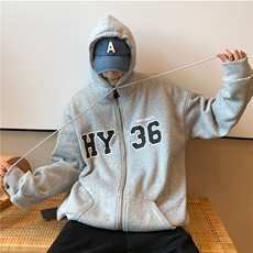 秋季大码卫衣ins港风宽松圆领百搭印花外套X5510-民宿图-P75-限88，女装短外套，电商A061-1