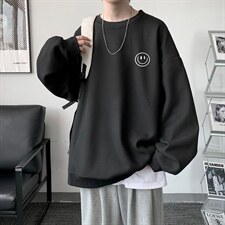 华夫格卫衣圆领卫衣男大码长袖t恤男外套HW76224-P30加绒款-P40，男装卫衣，电商A040