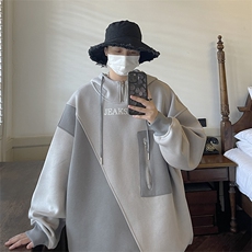 连帽大码卫衣美式高街宽松百搭上衣男生秋季情侣JK22308-P75控88，男装卫衣，星座605(原A050)