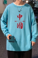 M67198-P45加绒款-P65圆领毛衣男大码针织衫男毛线衣线衫，男装针织衫/毛衣，电商A040