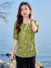 小香风女2025新款爆款新中式裤子清纯系夏日穿搭一整套，女装衬衫，火爆靓佳人