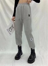 冬季新款加厚婴儿绒字母刺绣贴标宽松休闲卫裤，女装休闲裤，AT(2F)