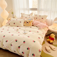新款小清新牛奶绒四件套，床品套件，一起卖家纺