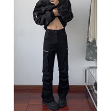 B221美式ins高街褶皱休闲弹力工装裤LK24159-P65控88，男装休闲裤，电商B221