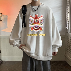 圆领卫衣男大码加厚加绒长袖t恤男S6185-P28加绒款-P33，男装卫衣，电商A040