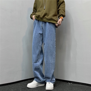k1029-p40-控58M-5XL现货宽松cleanfit牛仔裤马丁靴黑暗黄泥,男牛仔裤搭配靴图片