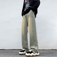 8XL-M特大码牛仔裤渐变宽松阔腿裤男加肥加大休闲款k915p55控78，男装牛仔裤，电商D206-1