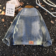 美式复古水洗翻领牛仔夹克潮流水洗贴标夹克上衣，男装夹克，星座410-6（原星座1304-1）