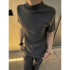 【自拍图】XZ10-1005-1-TTH00319-P38交叉连身领正肩针织短袖T恤，男装T恤，星座1005-1