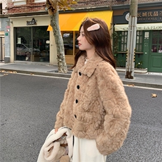 仿水貂绒皮毛一体外套2616P195K298，女装皮草，2C029