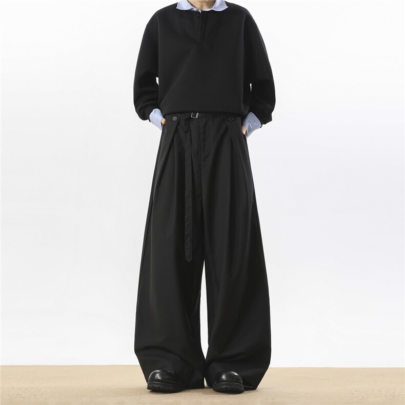 春上新老钱风宽松西裤长裤直筒裤休闲裤A014-DY25386-特P55，男装西裤，电商A014