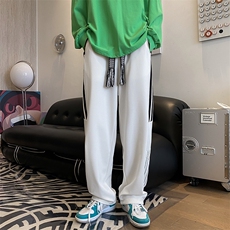 文艺青年男士宽松条纹休闲裤男款2024新款舒适百搭裤男D205/P38，男装休闲裤，星座506