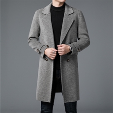 M8046-13钱塘2020-2中长款男装毛呢大衣时尚休闲百搭呢子外套P380，男装毛呢大衣，钱塘207-2