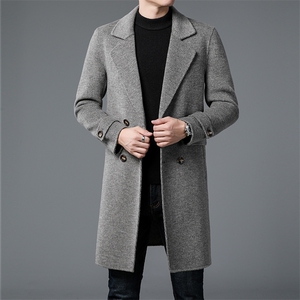 M8046-13钱塘2020-2中长款男装毛呢大衣时尚休闲百搭呢子外套P380图片