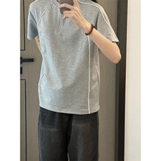 TXD12LL-特P39cleanfit半拉链短袖t恤高级感痞帅重磅半袖，男装T恤，星座1007（原301D）