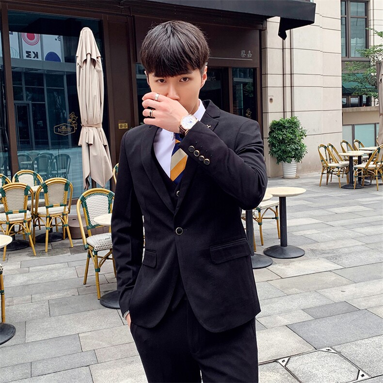 秋冬一粒扣糖果色眼睛款西服套男三件套小西装外套A470-TZ78,男装西服套装,电商A207