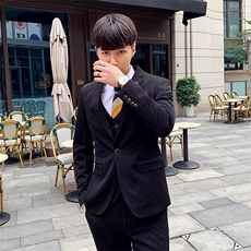 秋冬一粒扣糖果色眼睛款西服套男三件套小西装外套A470-TZ78，男装西服套装，电商A207