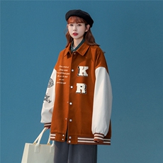 中性23春季ins时尚潮流字母印花翻领棒球服夹克外套G602P85控108，男装夹克，A247A