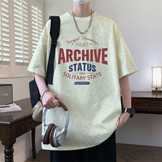！2026夏季新款男士潮牌百搭字母印花短袖T恤T2561特P25，男装T恤，电商B220