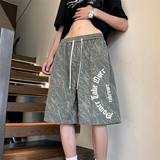短裤男夏季新款港风宽松灯芯绒扎染五分裤DK3066-P28，男装牛仔裤，星座214-3