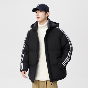 新款棉服冬季三条杠加厚连帽面包服情侣装韩版宽松棉袄MY3972-P90图片