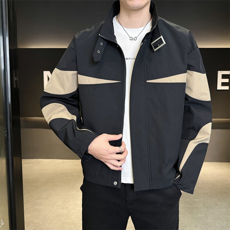 复古撞色拼接立领冲锋衣外套男开衫外套夹克棒球服JK01575-P73,男装夹克,星座308B-2