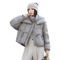 现货新款冬装2024年韩版纯色休闲新90绒白鸭绒羽绒服，女装羽绒服，琦鑫阁（原依鑫阁）