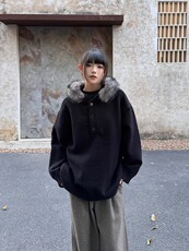 网图灰色连帽针织衫男款加厚毛衣美式复古卫衣外套MY1443-特P70，男装针织衫/毛衣，星座1007（原301D）