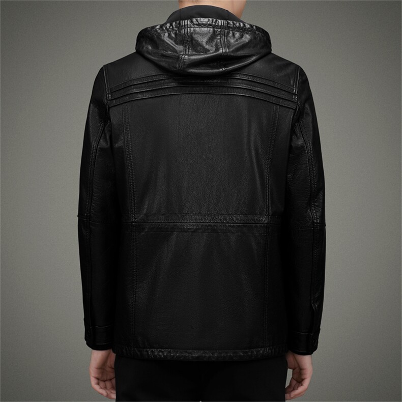 DLSN22139新款羽绒皮衣男头层牛皮夹克翻领商务休闲男装P1150,男装皮衣,电商B360