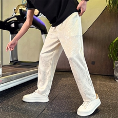 风夏季新款冰丝提花休闲裤子男社会小伙店主风速干裤2251-P58，男装休闲裤，星座313B-2(原星座309A-2)