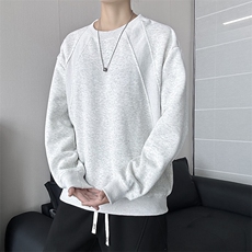 美式解构拼接boxy卫衣男款春季青少年圆领上衣25XW99578特批20，男装卫衣，电商A042
