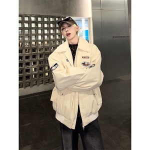 2025冬款翻领摇粒绒拼色绣标棉服218-7-M128-P115-控148图片