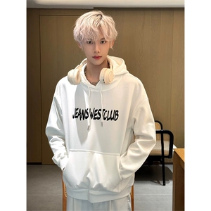 抖音得物高品质印花连帽卫衣秋冬装美式宽松连帽纯色卫衣ADL107