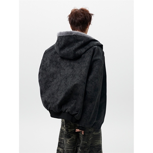 MFDD002-特P85 荔枝纹皮拼兔毛绒座山雕加厚棉衣棉服图片