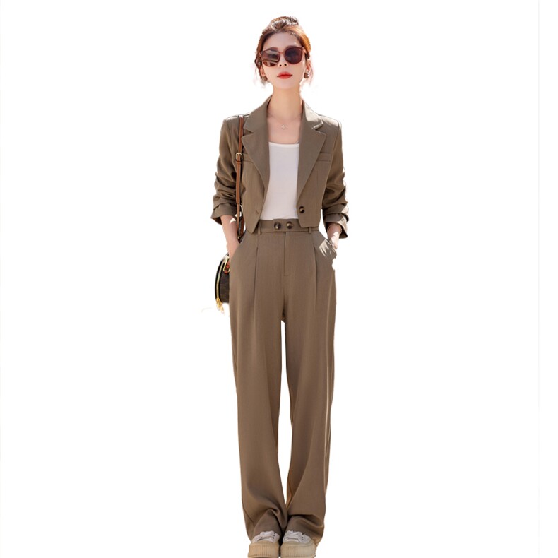 高级感西装套装女春秋2024新款宽松休闲工装西服阔腿裤两件套裤潮,女装套装/套裙,凯瑟曼