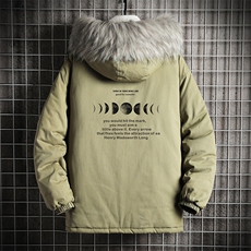 MM48135-P130冬季大毛领衣男士大码加厚袄男服网格挂拍，男装棉衣，电商A040A