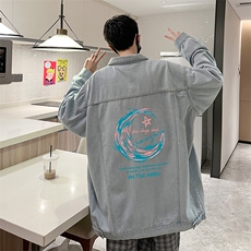 牛仔夹克男大码牛仔外套男茄克NJ77341-P60加绒款-P75，男装夹克，电商A040