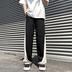 冰丝坠感休闲裤男女直筒个性显高长裤子KK428/P35，男装休闲裤，电商D202-1